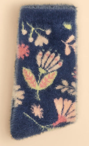 Fluffy Slipper Socks - Watercolour Flowers