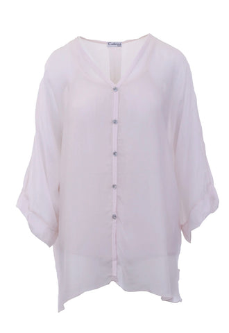 Silk Blend Two Piece Shirt - White