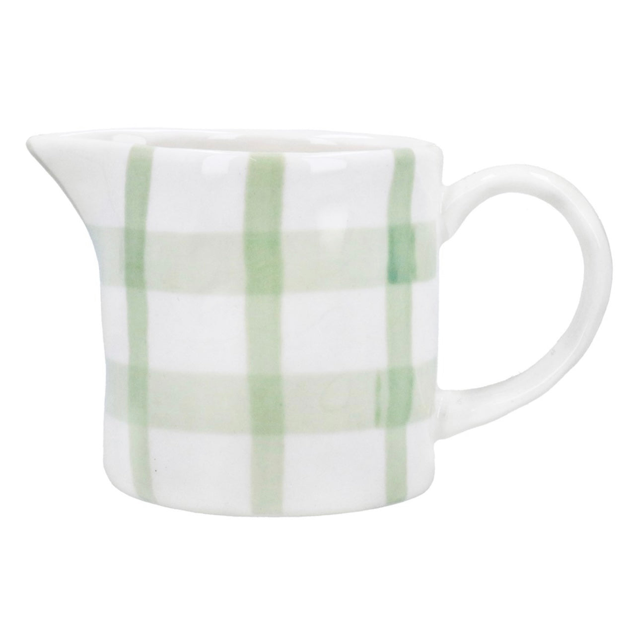 Stoneware Green Check Mini Jug