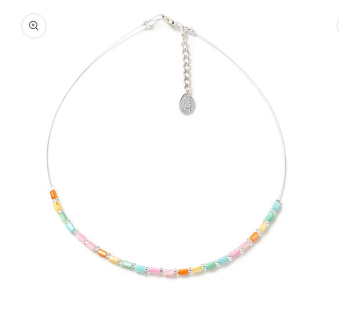 Pastel Rainbow Seashells Links Necklace