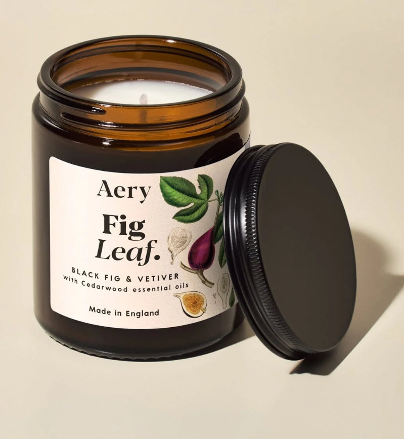 Fig Leaf Scented Jar Candle - Black Fig, Vetiver and Cedarwood