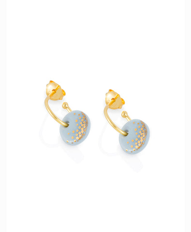 Porcelain Mint Mist Gold Earrings