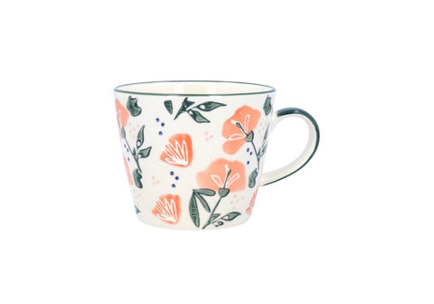 Coral Sweetpea Stoneware Mug