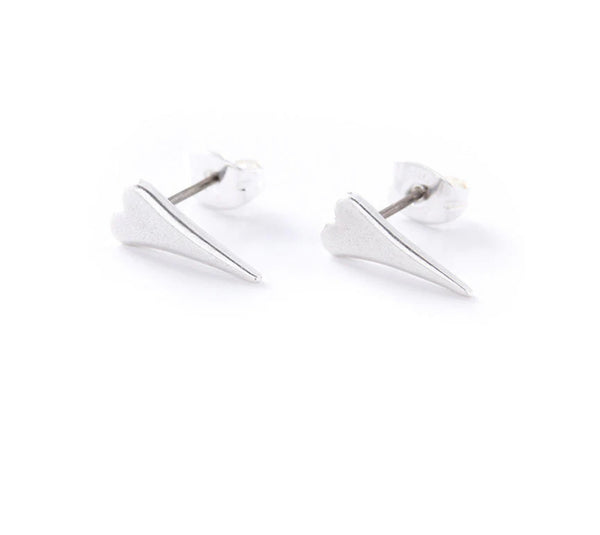 Elongated Heart Studs