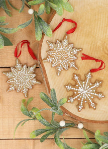 Resin Gingerbread Snowflake Decoration