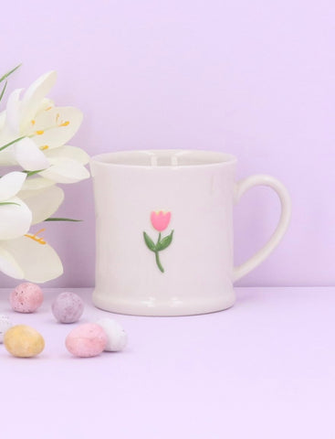 Stoneware Mug - Pink Tulip