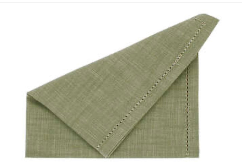 Set of 4 Chambray Napkins - Olive