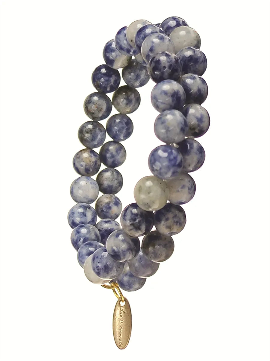 Double-Up Stone Beads - Sodalite Blue