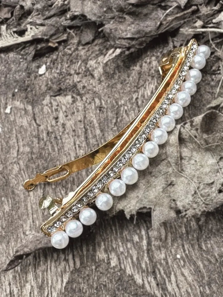 Duet of Pearl & Crystal Hair Clip