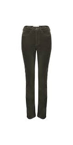 02 Velvet Straight Leg Jean - Olive Green