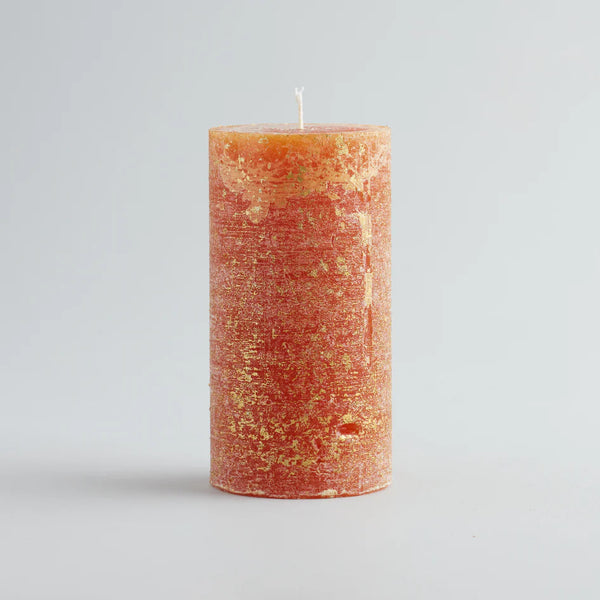 Orange & Cinnamon Gold Marbled Pillar