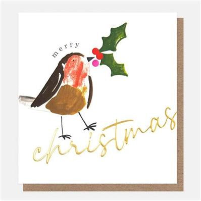 Charity Christmas Cards - Robin with Holly