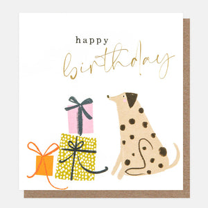 Happy Birthday - Spotty Dog & Presents