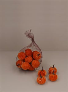 Orange Velvet Mini Pumpkins