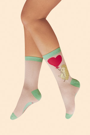 Bamboo Mix Ladies Ankle Socks - Floating Hedgehog