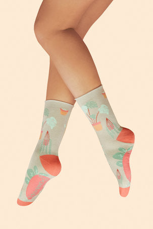 Bamboo Mix Ladies Ankle Socks - Thriving House Plants