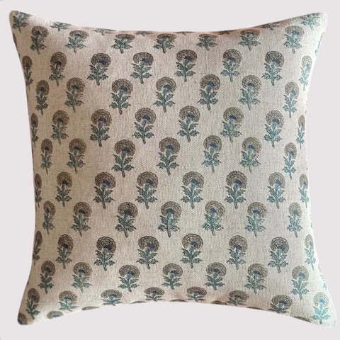 Marigold Cushion - Linen & Moss