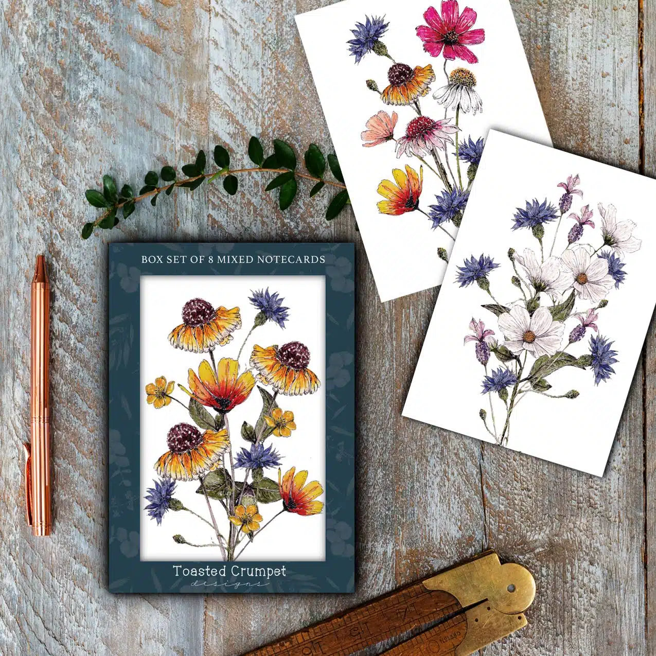 ‘The Regency Garden Collection - Pretty Posies’ - Boxed Set of 8 Notecards