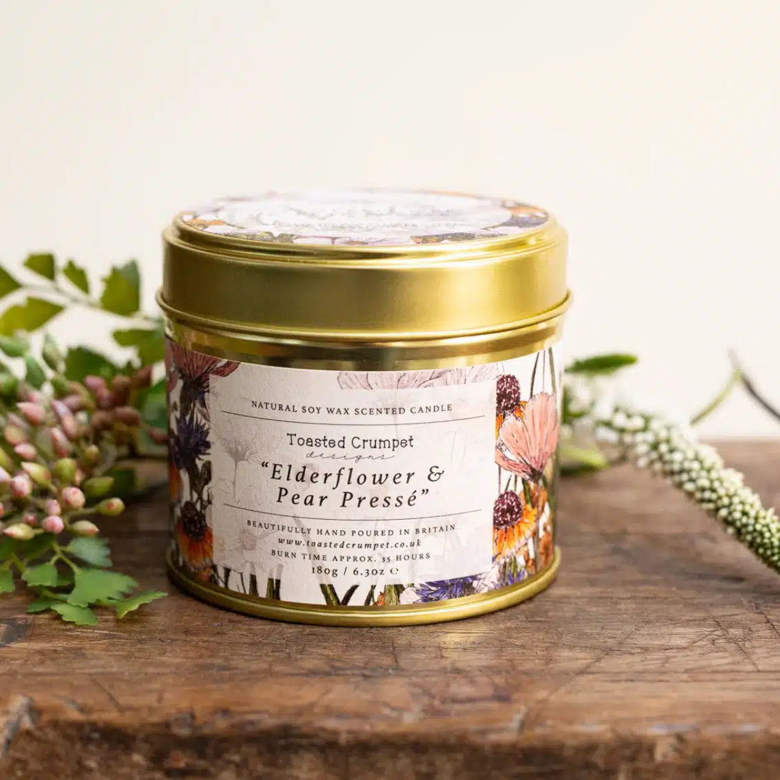 Elderflower & Pear Pressé Tin Candle