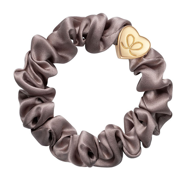 Gold Heart Silk Scrunchie