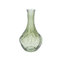 Olive Green Glass Twist Bud Vase