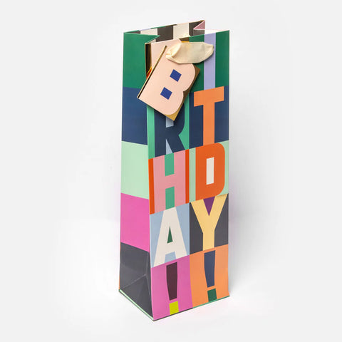 Bottle Gift Bag - Happy Birthday Text