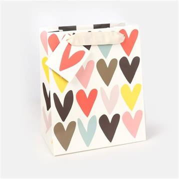 Medium Gift Bag - Jumbled Hearts