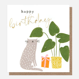 Happy Birthday - Cat & Plant