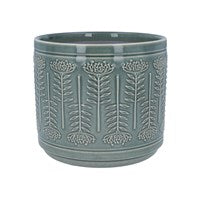 Small Ceramic Protea Plant Pot Cover - Dark Sage