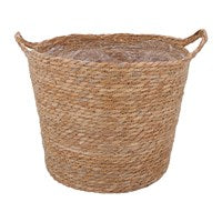 Natural Woven Basket with Handles - Large