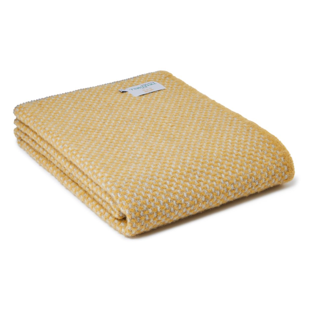 Twill Pure New Wool Throw - Grey & Mustard