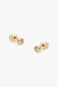 Moonstone Stud Earrings Gold