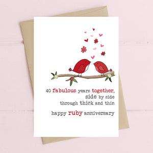 40 Fabulous Years Together – Happy Ruby Wedding Anniversary