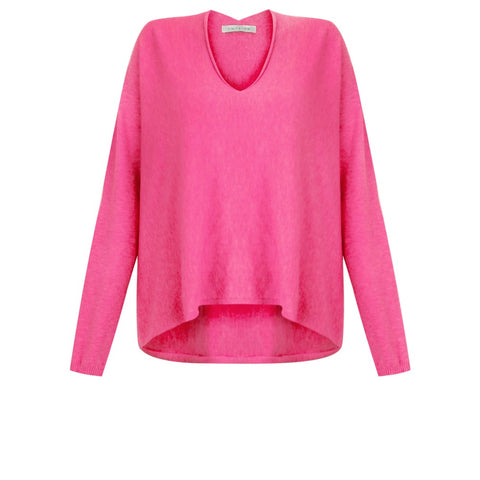 Mika V-Neck Fine Knit - Magenta