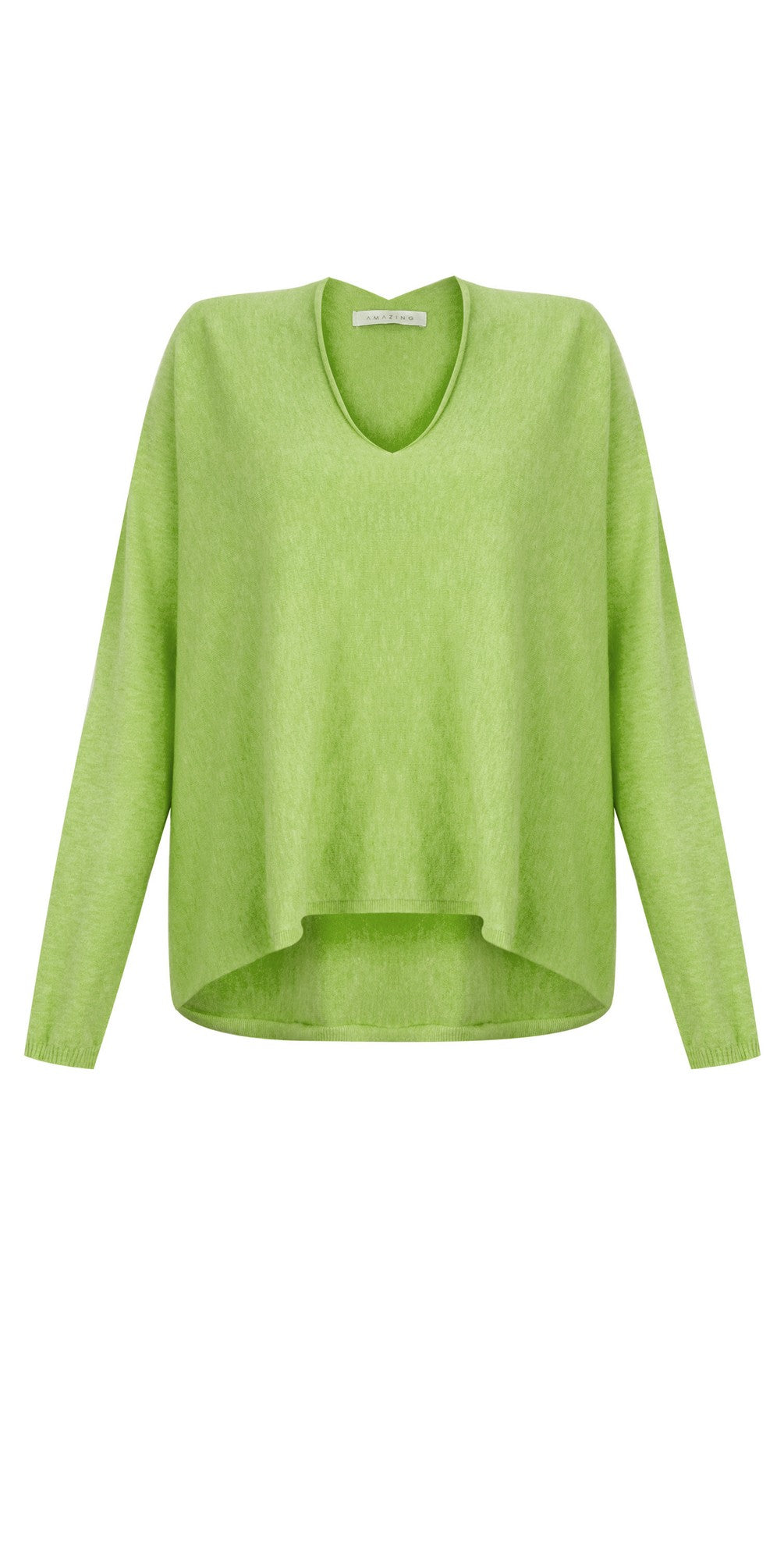 Mika V-Neck Fine Knit - Summer Green