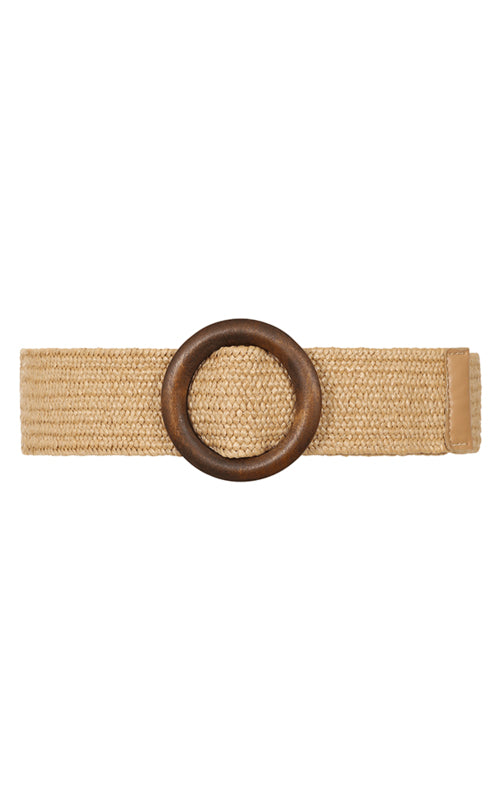 Raffia Style Belt - Straw