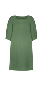 Nour Puff Sleeve Dress - Khaki