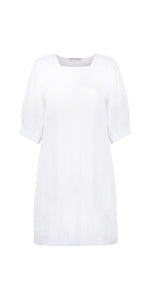 Nour Puff Sleeve Dress - White