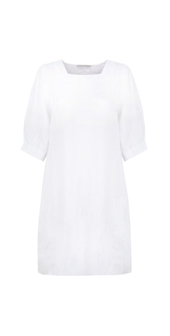 Nour Puff Sleeve Dress - White