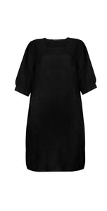 Nour Puff Sleeve Dress - Black