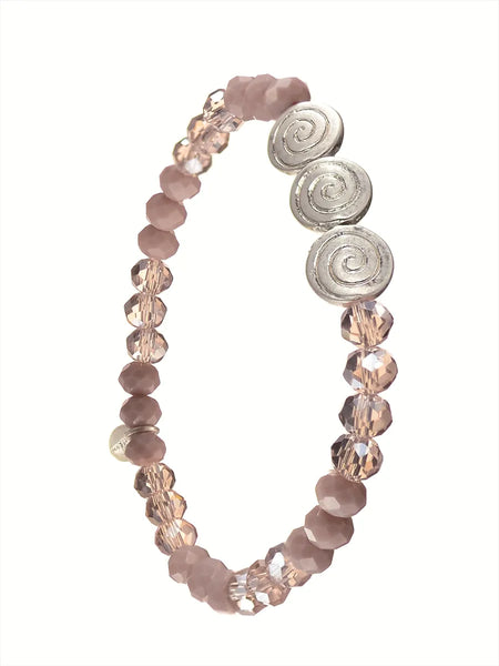 Triple Disc Spiral on Crystal Strand Bracelet