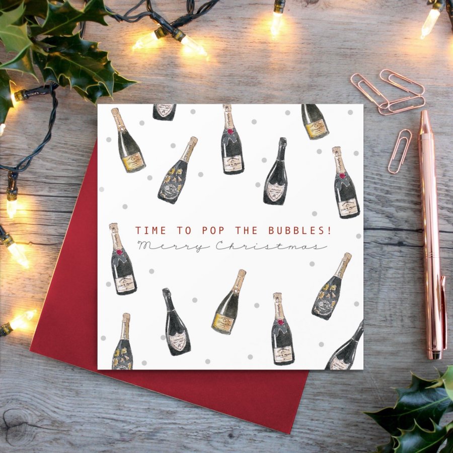 cadeauxwells - Time to Pop the Bubbles card - Toasted Crumpet - Greetings Cards