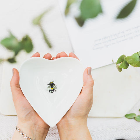 Bee Heart Dish Boxed