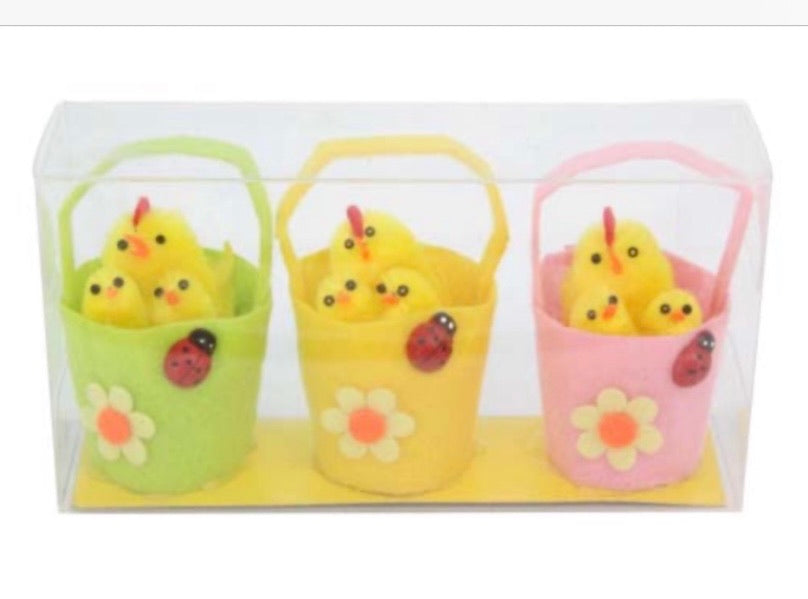 Felt Mini Baskets with Chenille Chicks