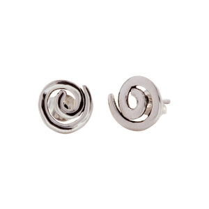 Open Sterling Silver Spiral Stud Earrings