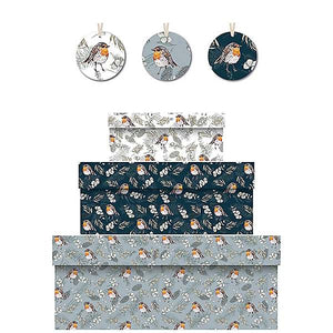 Large Gift Box - Toasted Crumpet Robin Blue