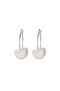 Porcelain White Agatha Silver Earrings