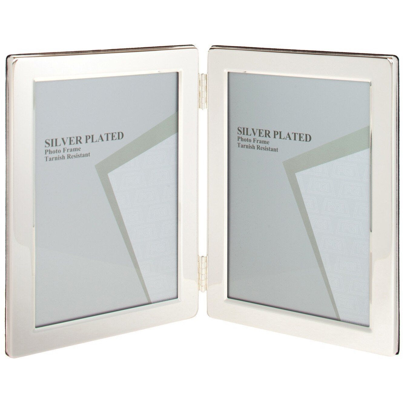 Silver Plated Flat Edge Double Photo Frame - 4 x 6