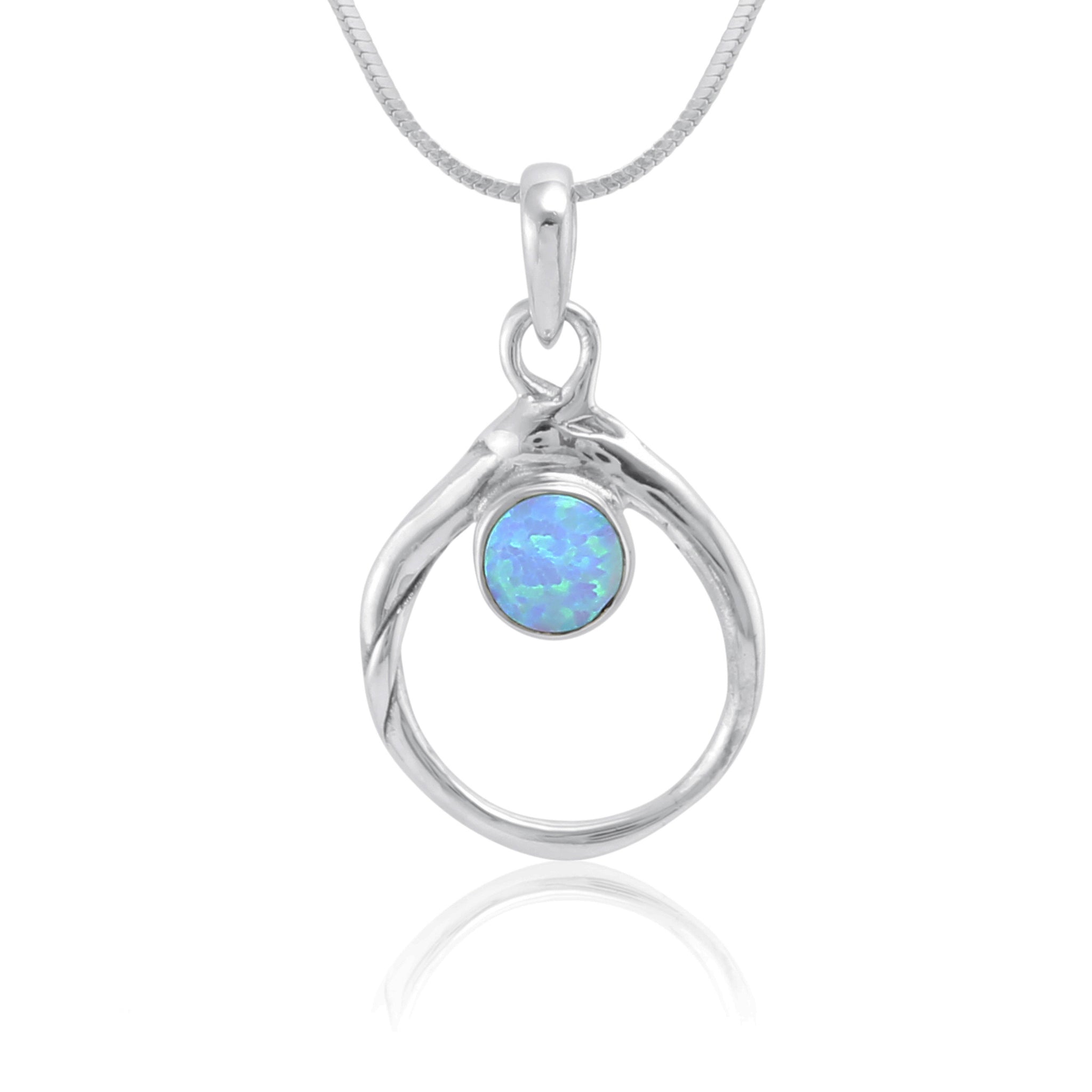 Sterling Silver & Vibrant Blue Opalite Pendant