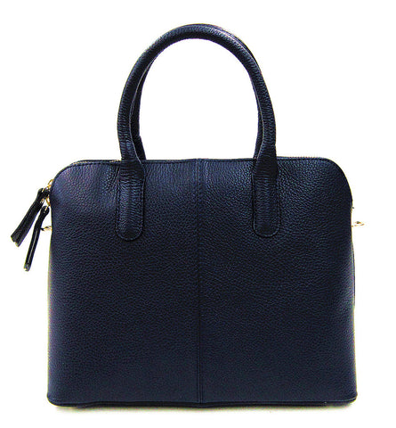 Leather Handbag - Navy